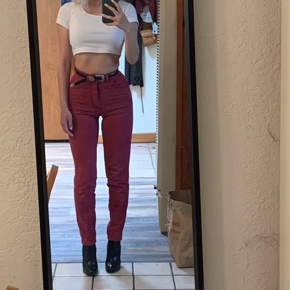 Levi's Denim - SOLD- Vintage High-Waisted Red Jeans